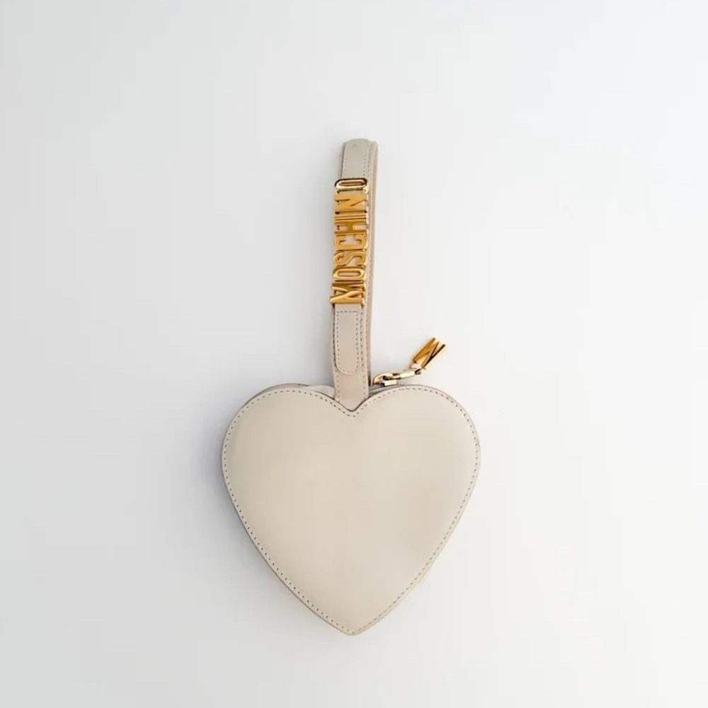 Moschino Vintage 1990’s Leather Heart Wristlet Bag